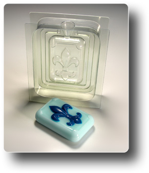 Пластиковая 3D форма для мыла Флёр де Лиc, сторона А