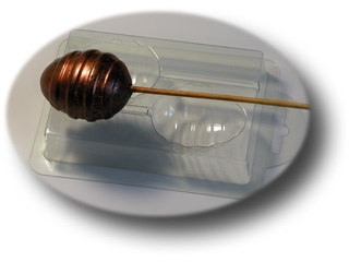 Пластиковая форма для шоколада Яйцо на палочке спиральное